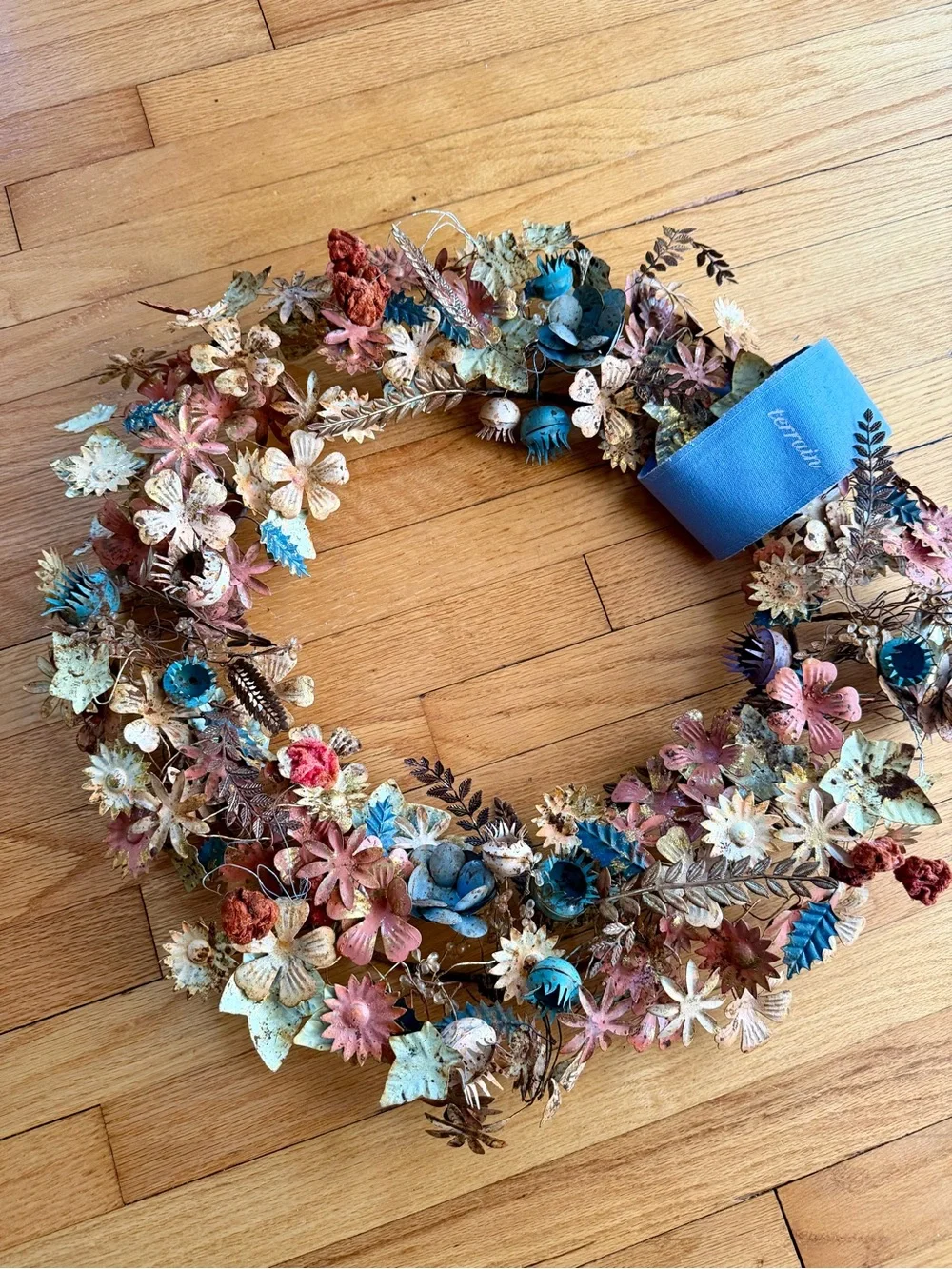Terrain Gilded botanical iron + velvet wreath